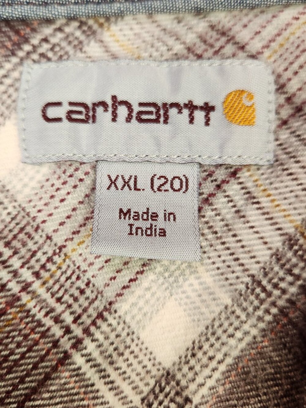 Carhartt Women’s Belton Plaid Hooded Flannel Shirt  Size XXL Brown Outdoor - Picture 5 of 7